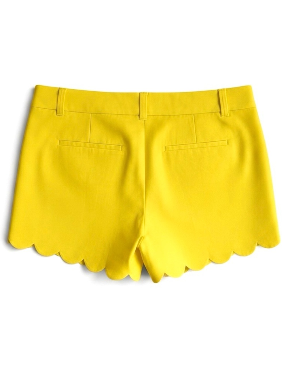 J. Crew Bright Yellow Scallop-Hem High Waist Shorts - Picture 3 of 9